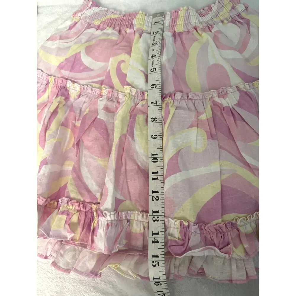 NWT Hill House The‎ Paz Tiered Ruffle Skirt in Candy Kaleidoscope Size S